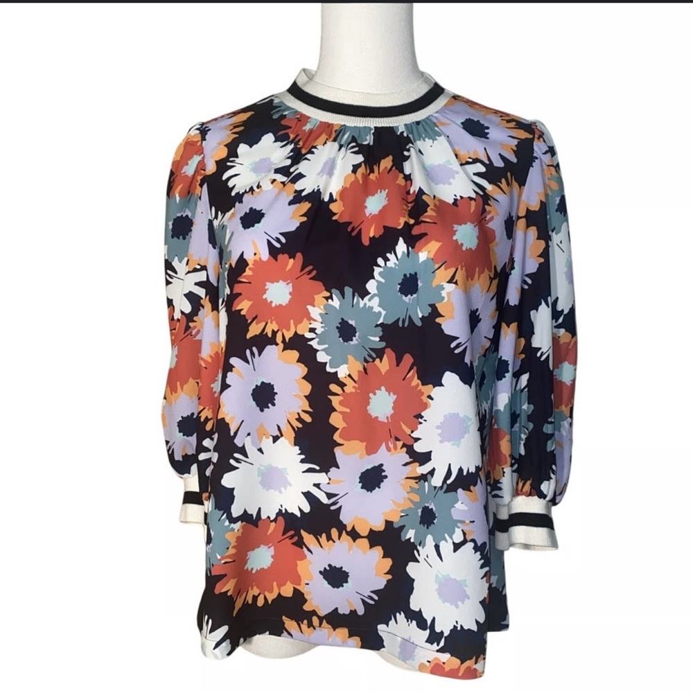 Crosby by Mollie Burch Sally spring summer top multicolor floral pattern Size M